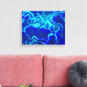 Lebhafte blaue und Aquamarine Carnation-Blume Leinwanddruck (Insitu (Wohnzimmer))