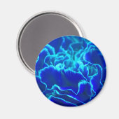 Lebhafte blaue und Aquamarine Carnation-Blume Magnet (Vorderseite/Rückseite)