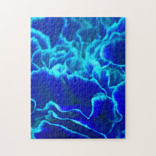 Lebhafte blaue und Aquamarine Carnation-Blume Puzzle