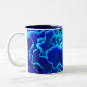 Lebhafte blaue und Aquamarine Carnation-Blume Zweifarbige Tasse (Links)