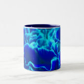 Lebhafte blaue und Aquamarine Carnation-Blume Zweifarbige Tasse (Mittel)