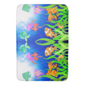 Lebhafte blaue Unterwasserfische Badematte (Vorderseite Vertikal)