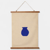 Lebhafte blaue Vasen Wandteppich Mit Holzrahmen (Vorderseite 2)