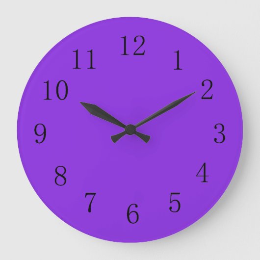 Lebhafte blaue Violette, solide Farbe Große Wanduhr (Vorderseite)