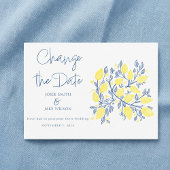 Lebhafte, blaugelbe Lemonreben ändern das Datum Save The Date