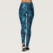 Lebhafte Blue Abstrakt Print Leggings (Rückseite)