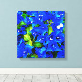 Lebhafte Blue Bougainvillea Blume Leinwanddruck (Insitu (Holzboden))