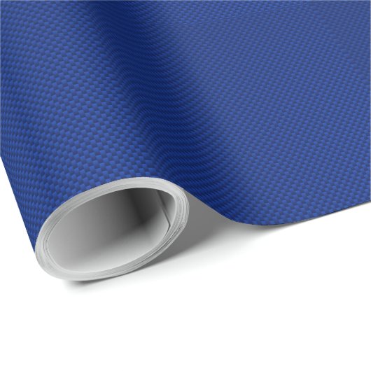 Lebhafte Blue Carbon Fibre wie Print Background Geschenkpapier (Rolleneckpunkt)