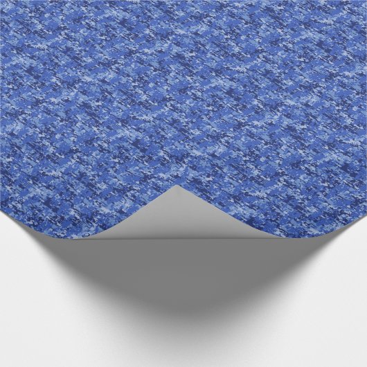 Lebhafte Blue Digital Camouflage Camouflage Textur Geschenkpapier (Ecke)