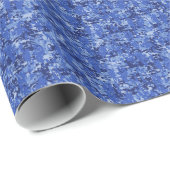 Lebhafte Blue Digital Camouflage Camouflage Textur Geschenkpapier (Rolleneckpunkt)