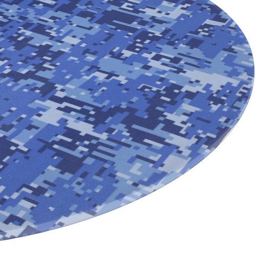 Lebhafte Blue Digital Camouflage Camouflage Textur Schneidebrett (Ecke)
