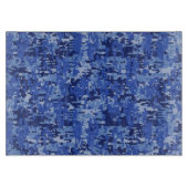Lebhafte Blue Digital Camouflage Camouflage Textur Schneidebrett (Vorderseite)