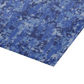 Lebhafte Blue Digital Camouflage Camouflage Textur Schneidebrett (Ecke)