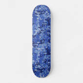 Lebhafte Blue Digital Camouflage Camouflage Textur Skateboard (Vorderseite)