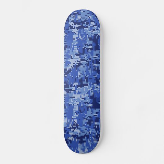 Lebhafte Blue Digital Camouflage Camouflage Textur Skateboard (Vorderseite)