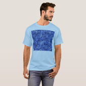 Lebhafte Blue Digital Camouflage Camouflage Textur T-Shirt (Vorne ganz)