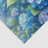 Lebhafte Blue Hydrangea und Blätter Dekoupage Seidenpapier (Ausschnitt)