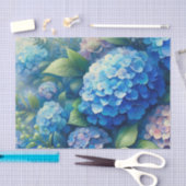 Lebhafte Blue Hydrangea und Blätter Dekoupage Seidenpapier (Handwerk)