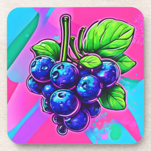 Lebhafte Blueberry Artwork Getränkeuntersetzer
