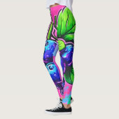 Lebhafte Blueberry Artwork Leggings (Links)
