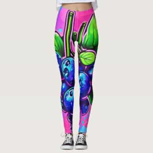 Lebhafte Blueberry Artwork Leggings