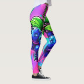 Lebhafte Blueberry Artwork Leggings (Rechts)
