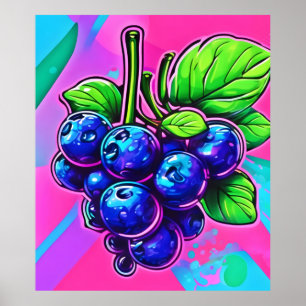 Lebhafte Blueberry Artwork Poster