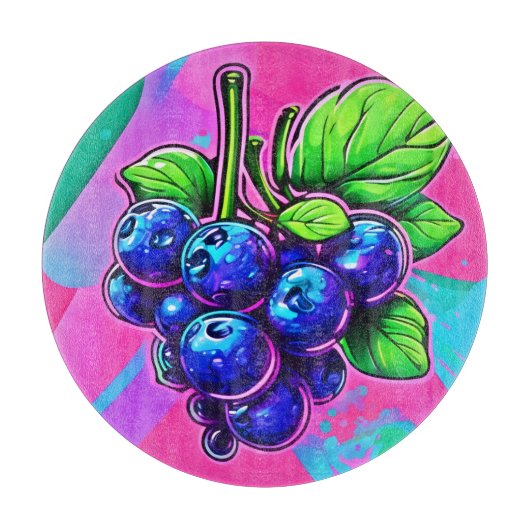 Lebhafte Blueberry Artwork Schneidebrett (Vorderseite)