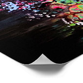 Lebhafte Blume auf Schwarzweißdruck Poster (Ecke)