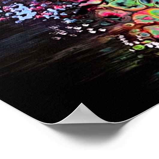 Lebhafte Blume auf Schwarzweißdruck Poster (Ecke)