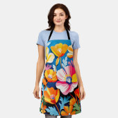 Lebhafte Blume aus Kalifornien Schürze (Getragen)