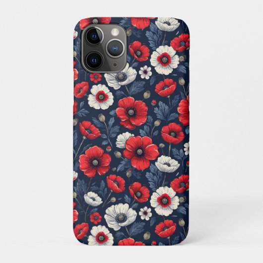 Lebhafte Blume aus Rot und Weißmohn Case-Mate iPhone Hülle (Rückseite)