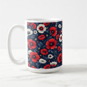 Lebhafte Blume aus Rot und Weißmohn Kaffeetasse (Links)