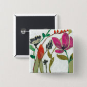 Lebhafte Blume Button (Vorne & Hinten)