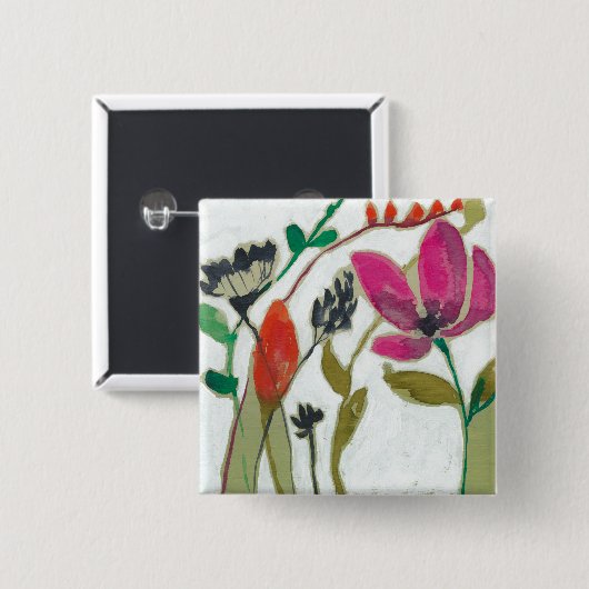 Lebhafte Blume Button (Vorne & Hinten)