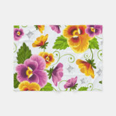 Lebhafte Blume der Pansie Fleecedecke (Vorderseite (Horizontal))