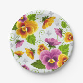 Lebhafte Blume der Pansie Pappteller (Vorderseite)