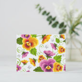Lebhafte Blume der Pansie Postkarte (Stehend Vorderseite)