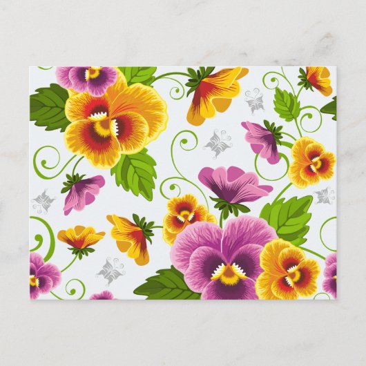 Lebhafte Blume der Pansie Postkarte (Vorderseite)