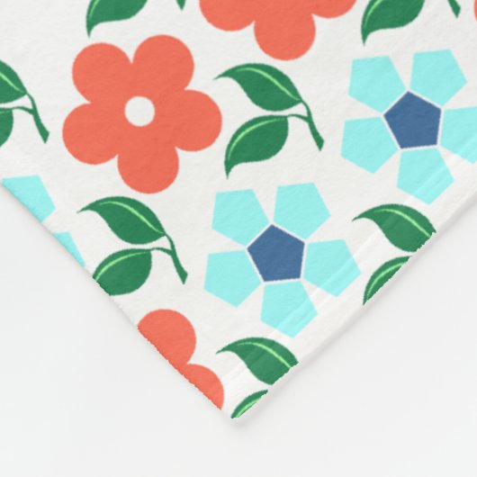 Lebhafte Blume Fleece Blanket (Ecke)