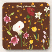 Lebhafte Blume Getränkeuntersetzer (Vorderseite)