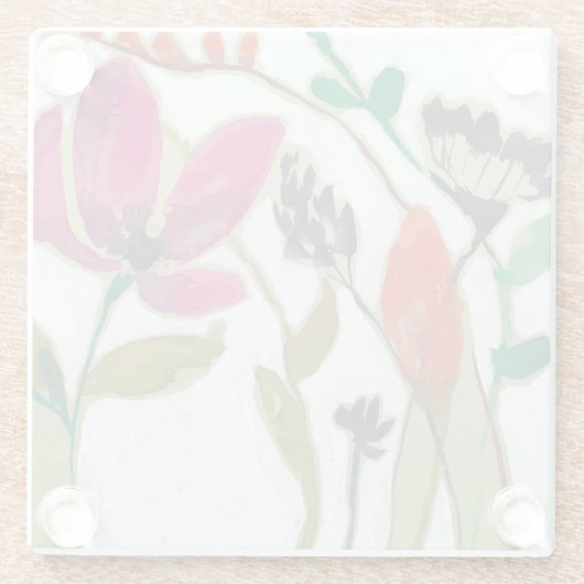 Lebhafte Blume Glasuntersetzer (Rückseite)