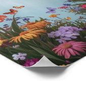 Lebhafte Blume in einem Gartenposter Poster (Ecke)