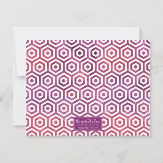 Lebhafte Blume in Rot-Rosa Mitteilungskarte (Rückseite)