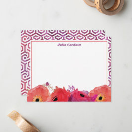 Lebhafte Blume in Rot-Rosa Mitteilungskarte