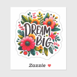 Lebhafte Blume Inspirierte Träume Aufkleber