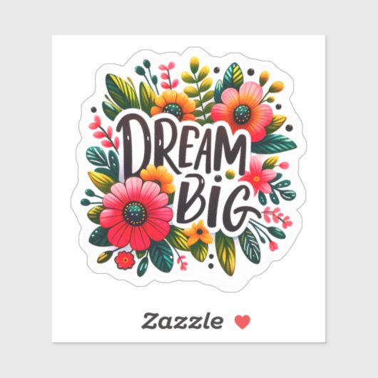 Lebhafte Blume Inspirierte Träume Aufkleber (Blatt)