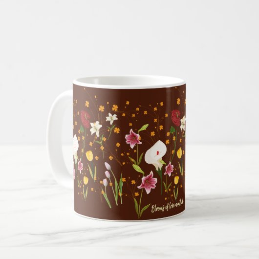Lebhafte Blume Kaffeetasse (Vorderseite Links)