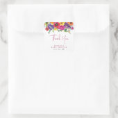 Lebhafte Blume Kinderdusche Danke Quadratischer Aufkleber (Tasche)