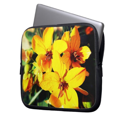 Lebhafte Blume Laptopschutzhülle (Vorderseite Links)